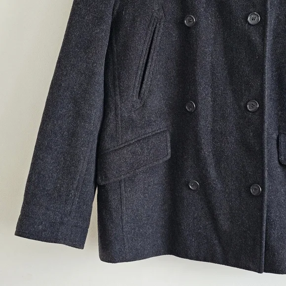 J.Crew Charcoal Wool Cashmere Peacoat Jacket Quilted Lining Womens Size M - Picture 11 of 15